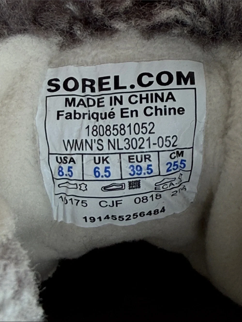 Sorel Joan Of Arctic Wedge II Women Gray NL3021-052 Shearling Snow Boot Size 8.5